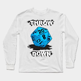 d20 Throw Down in Icy Blue Long Sleeve T-Shirt